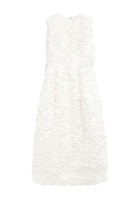 Abito midi con fiori applicati in bianco Comme Des Garçons - donna COMME DES GARCONS | GOO0031